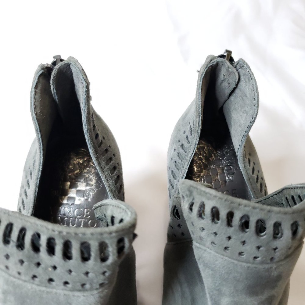 Vince Camuto Fileana Gray Suede Shaft Ankle Booties Size 5.5 - Picture 6 of 10